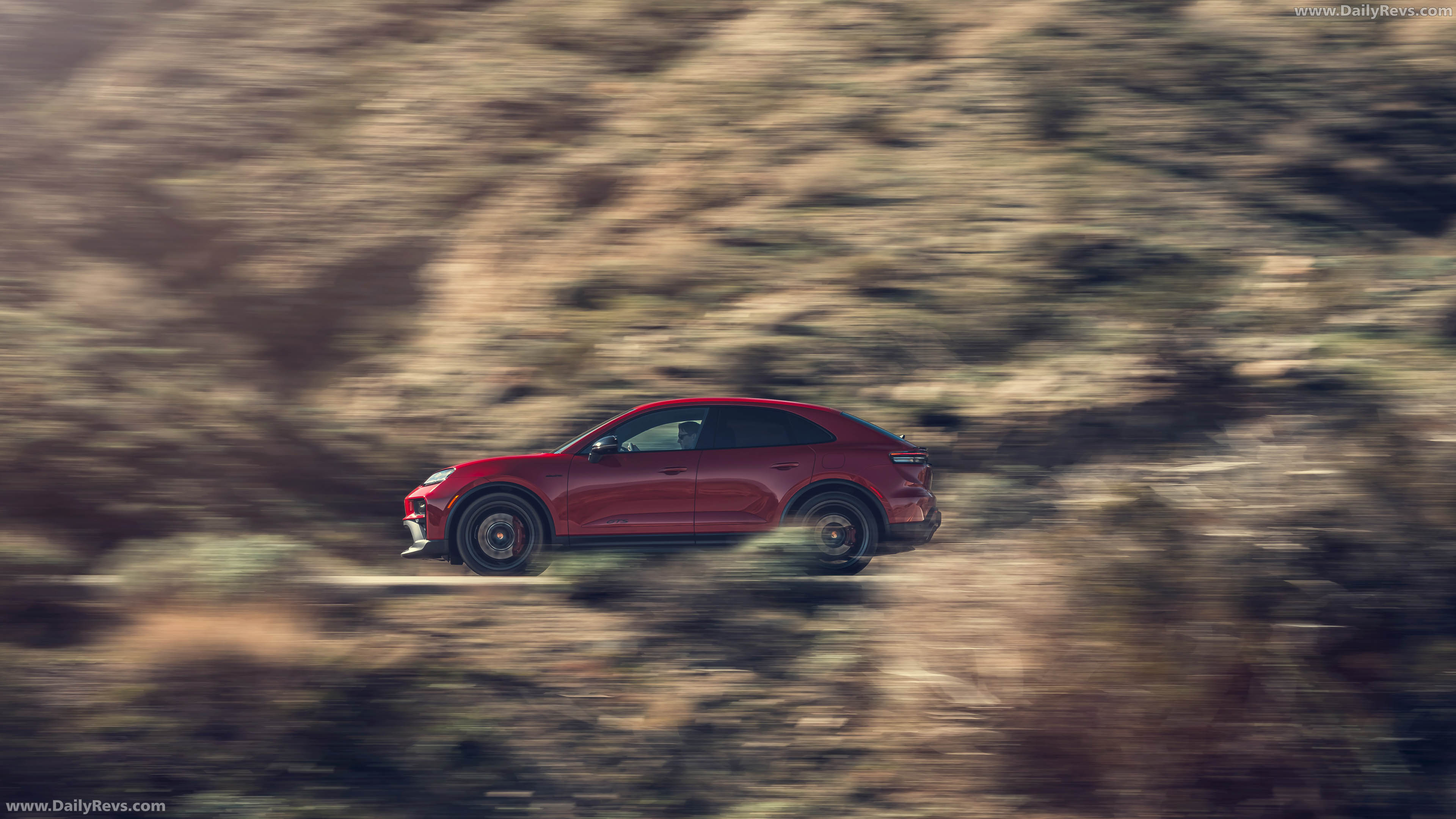 2026 Porsche Macan GTS H2 Carmine Red Side View