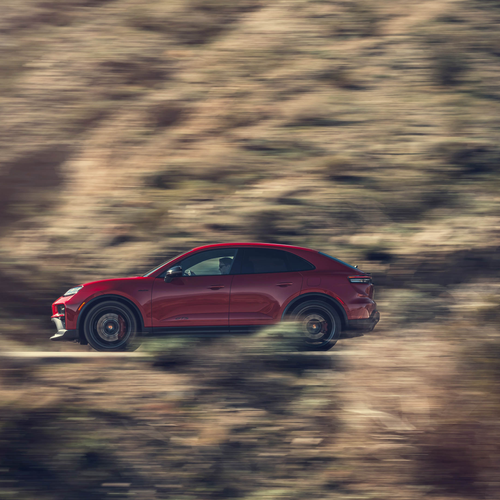 2026 Porsche Macan GTS H2 Carmine Red Side View