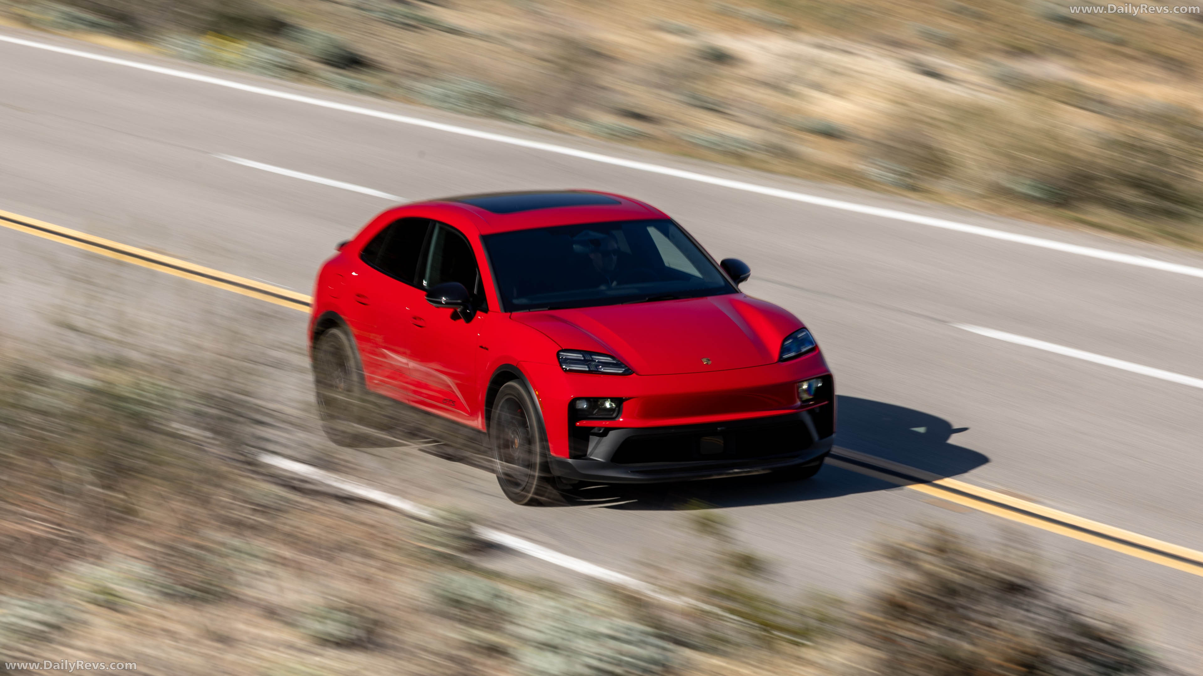 2026 Porsche Macan GTS H2 Carmine Red Top View
