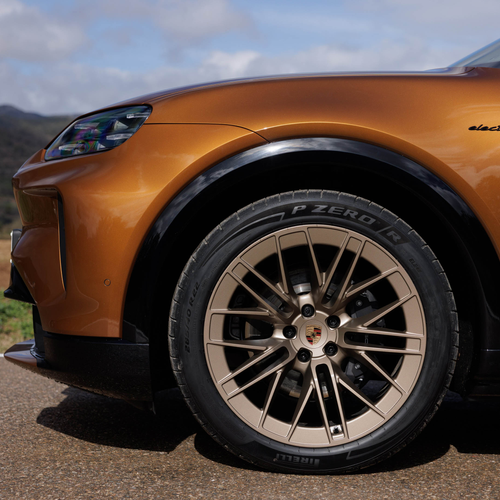 2027 Porsche Cayenne Electric E4 Madeira Gold Exterior