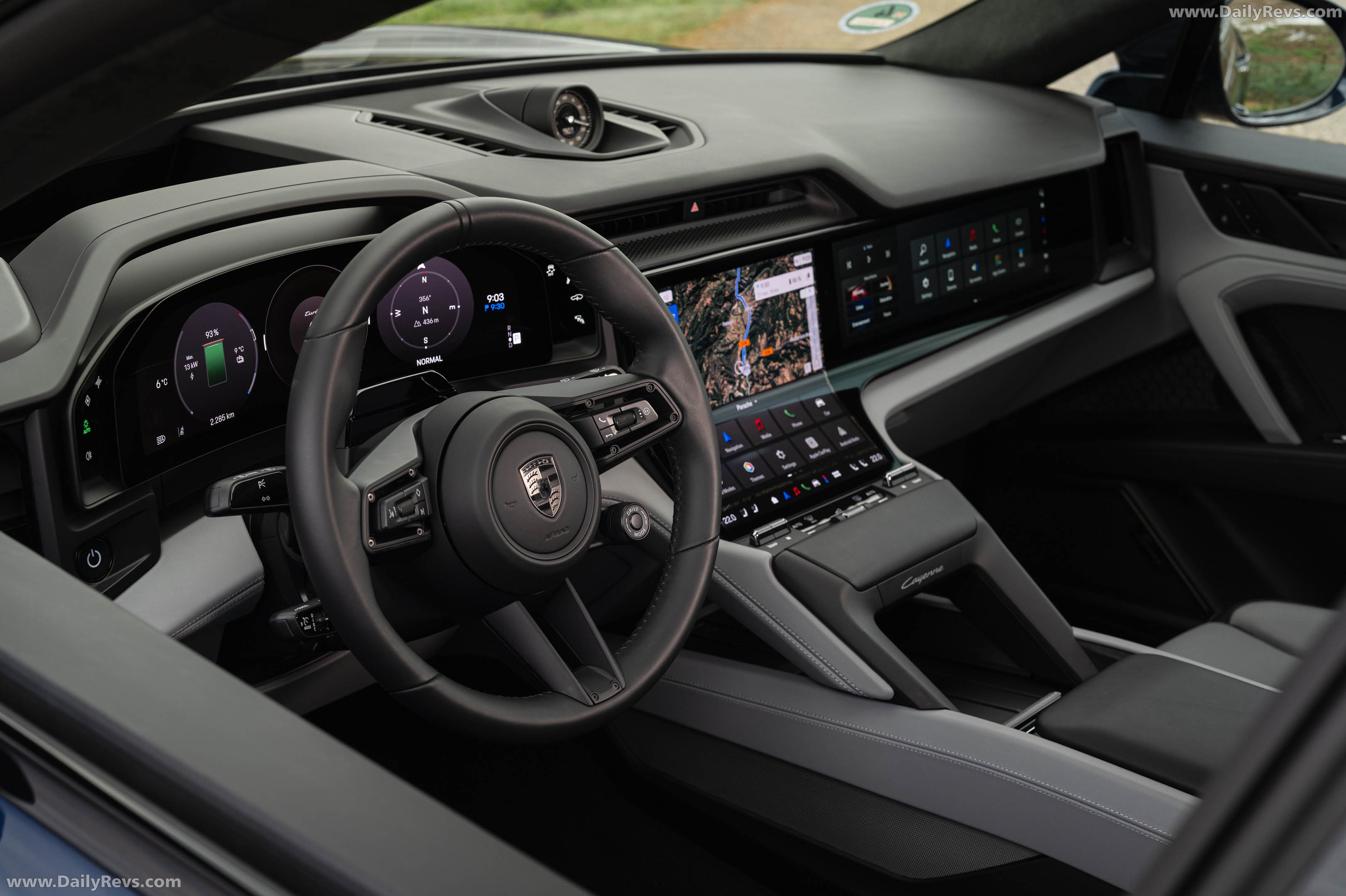 2027 Porsche Cayenne Turbo Electric E4 Algarve Blue Interior