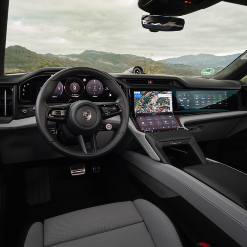 2027 Porsche Cayenne Turbo Electric E4 Algarve Blue Interior
