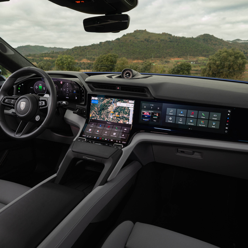 2027 Porsche Cayenne Turbo Electric E4 Algarve Blue Interior