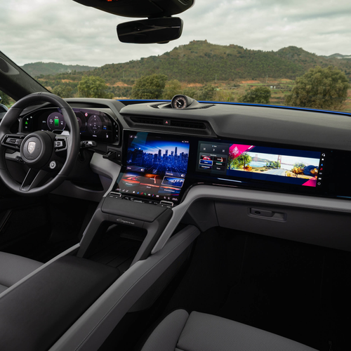 2027 Porsche Cayenne Turbo Electric E4 Algarve Blue Interior