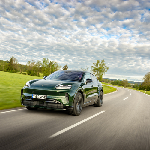2027 Porsche Cayenne S Coupe Electric E4 Oak Green Front View