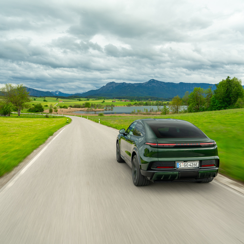 2027 Porsche Cayenne S Coupe Electric E4 Oak Green Rear View