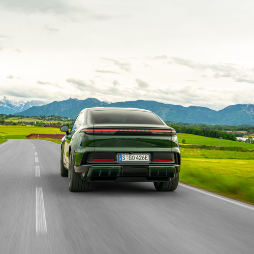 2027 Porsche Cayenne S Coupe Electric E4 Oak Green Rear View