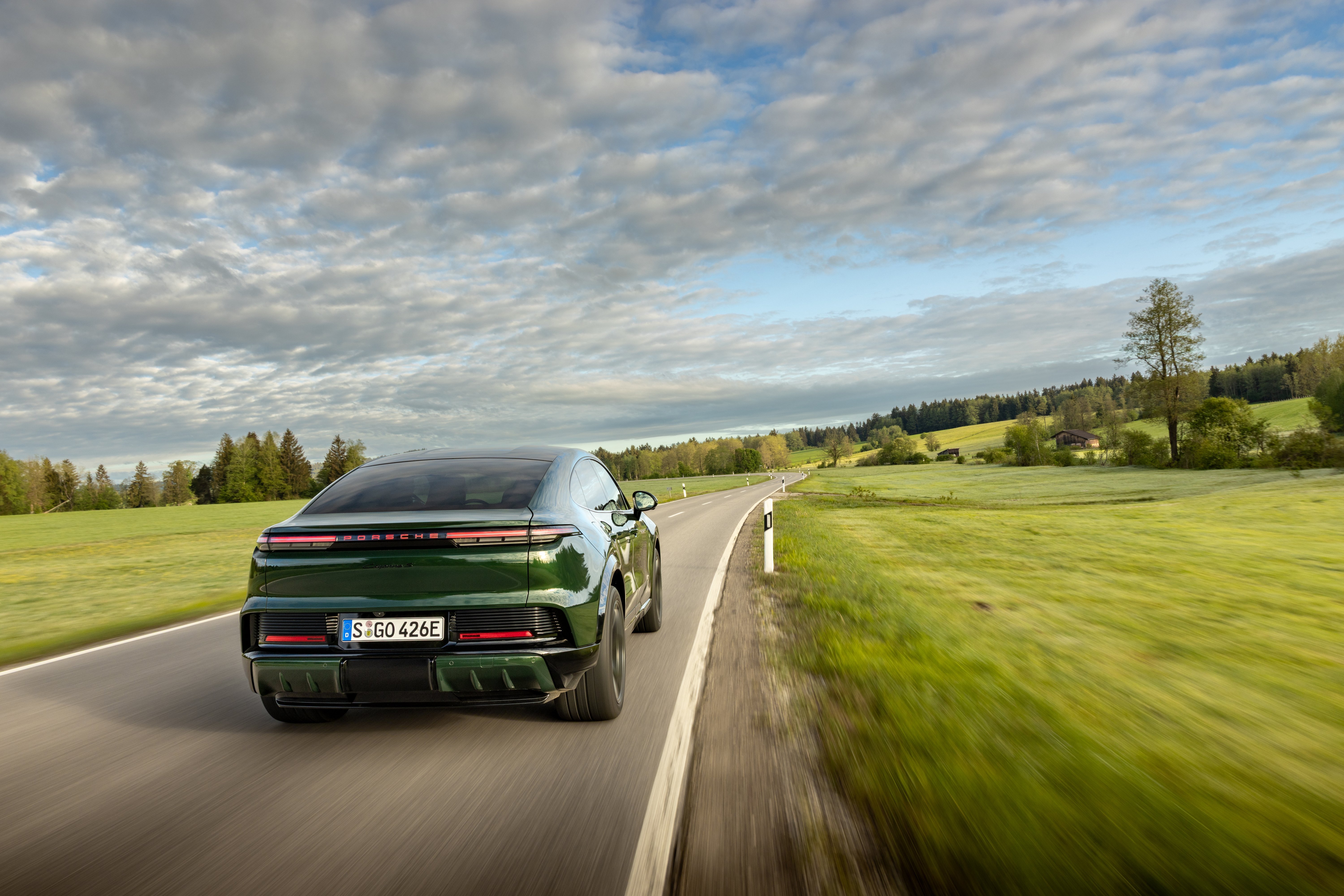 2027 Porsche Cayenne S Coupe Electric E4 Oak Green Rear View