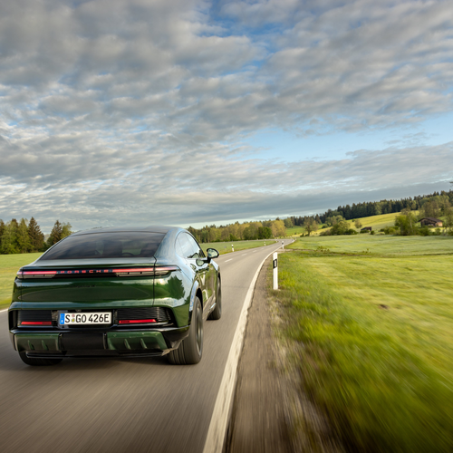 2027 Porsche Cayenne S Coupe Electric E4 Oak Green Rear View