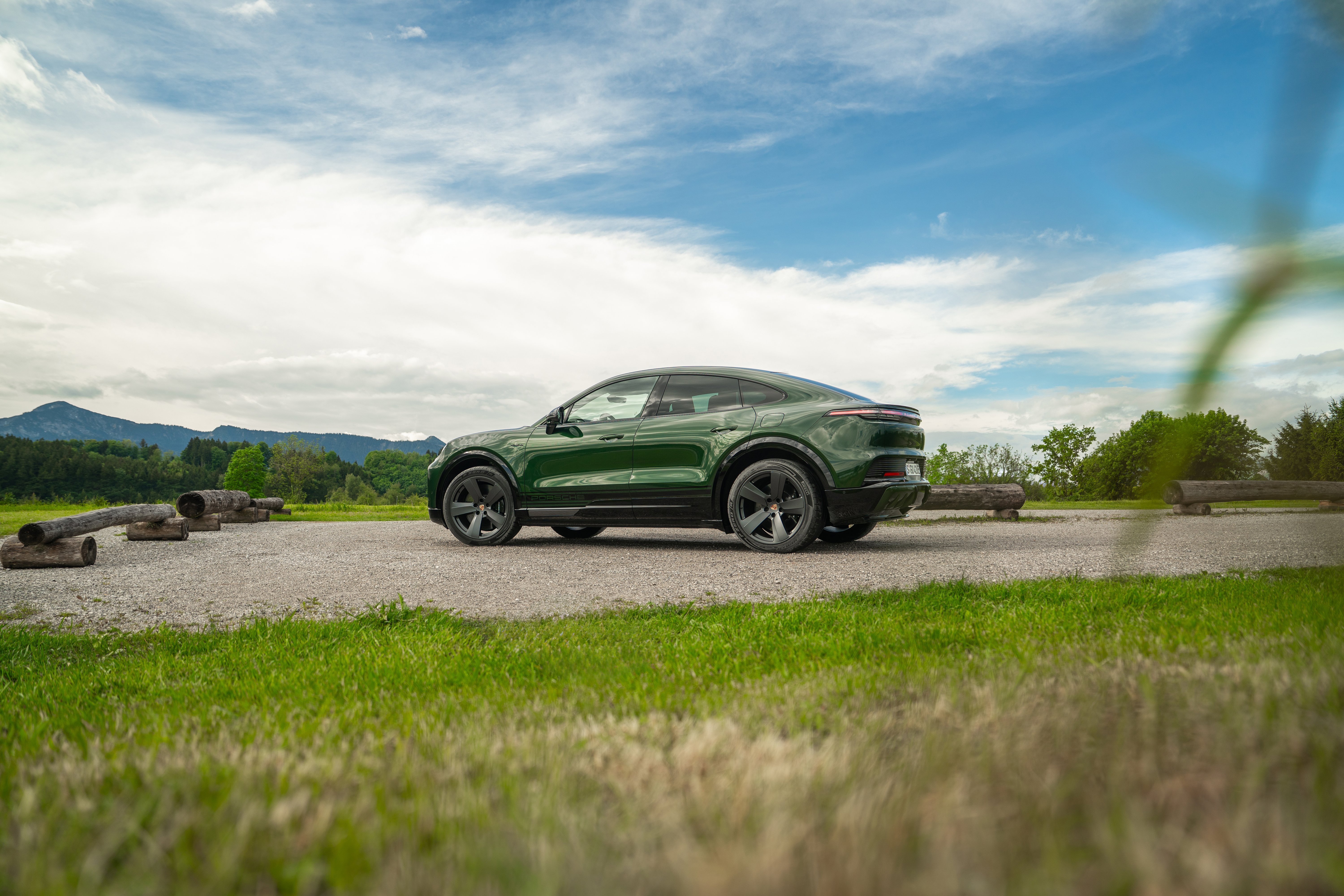 2027 Porsche Cayenne S Coupe Electric E4 Oak Green Rear View