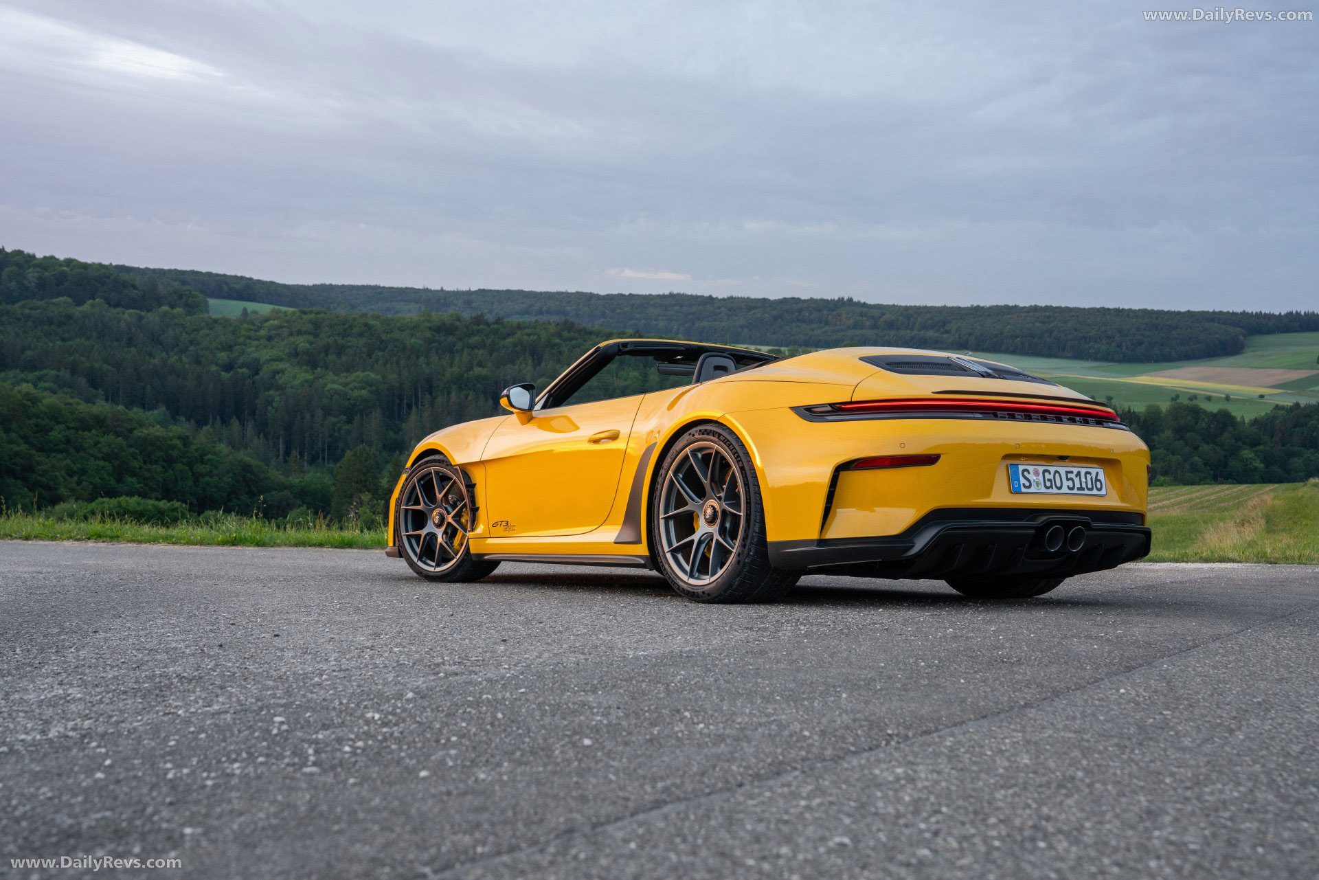 2027 Porsche 911 GT3 S-C 992 ll Speed Yellow Rear View