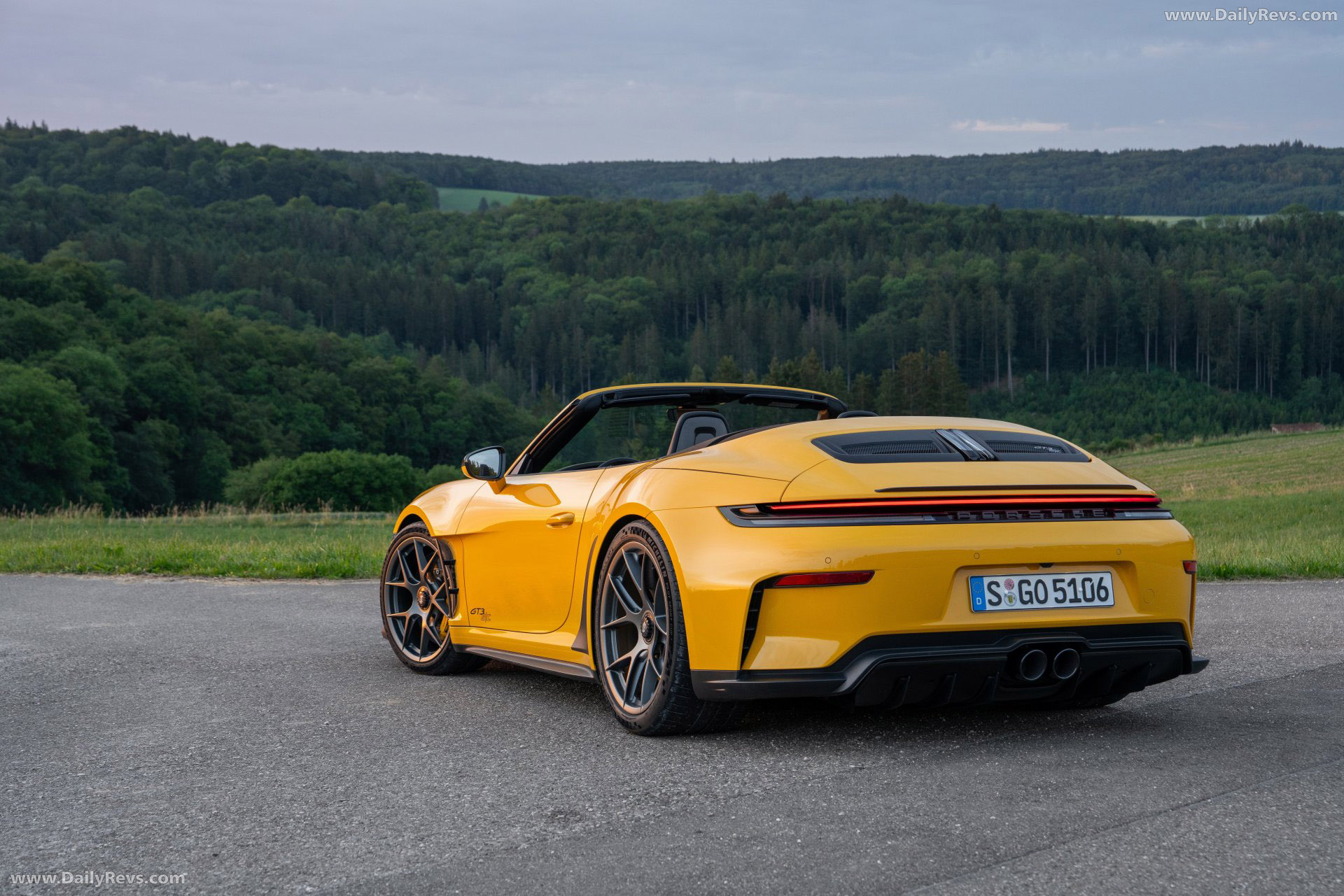 2027 Porsche 911 GT3 S-C 992 ll Speed Yellow Rear View