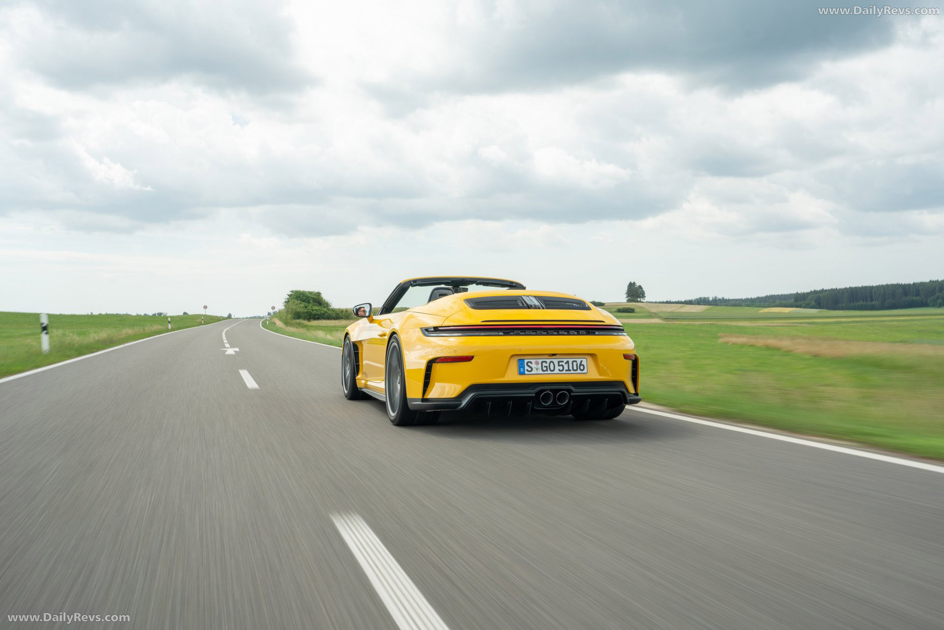 2027 Porsche 911 GT3 S-C 992 ll Speed Yellow Rear View