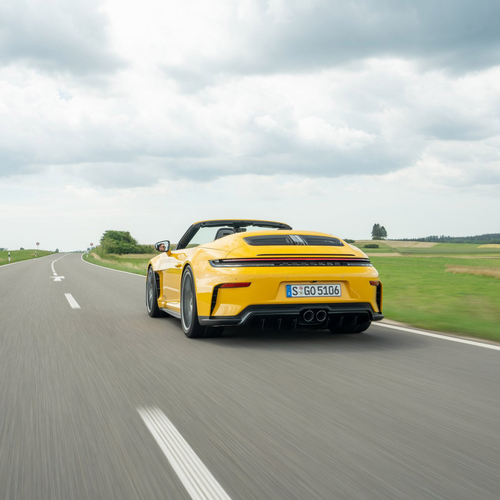 2027 Porsche 911 GT3 S-C 992 ll Speed Yellow Rear View