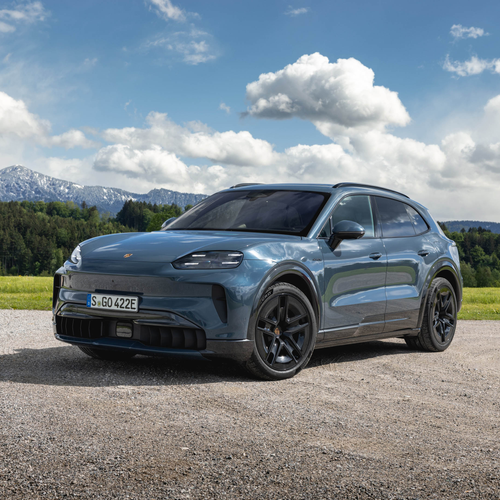 2027 Porsche Cayenne S Electric E4 Pale Blue Front View