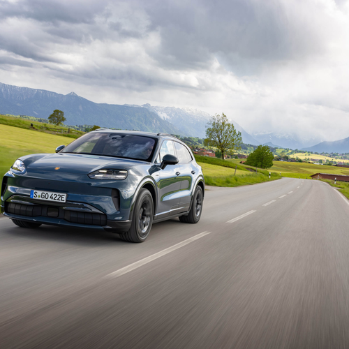 2027 Porsche Cayenne S Electric E4 Pale Blue Front View