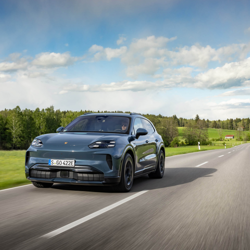 2027 Porsche Cayenne S Electric E4 Pale Blue Front View