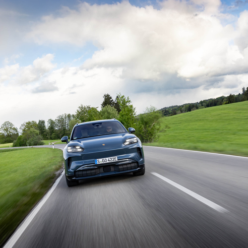 2027 Porsche Cayenne S Electric E4 Pale Blue Front View