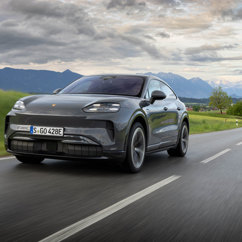 2027 Porsche Cayenne Coupe Electric E4 Slate Grey Front View