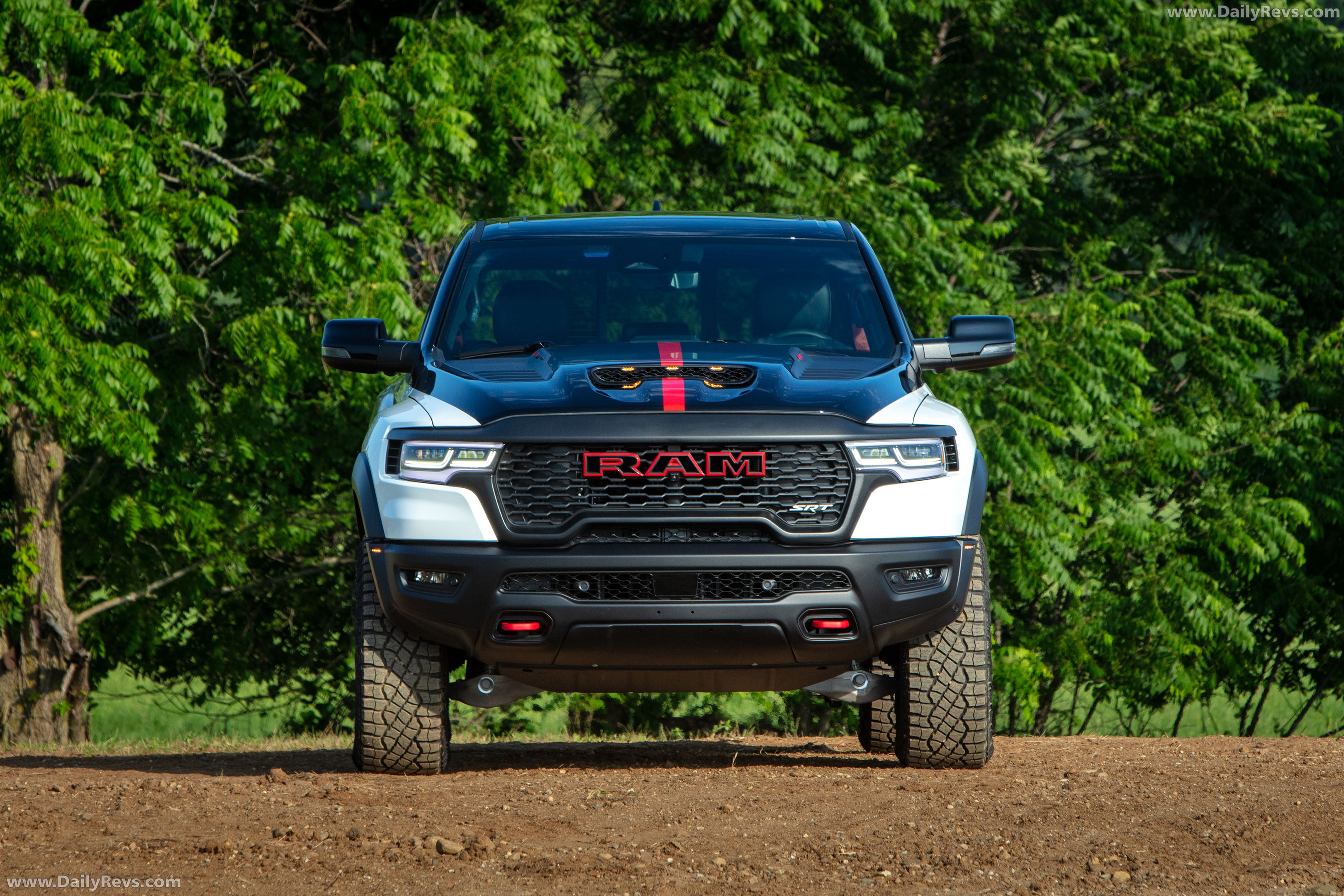 2026 RAM 1500 TRX SRT Bloodshot Night Bright White Front View