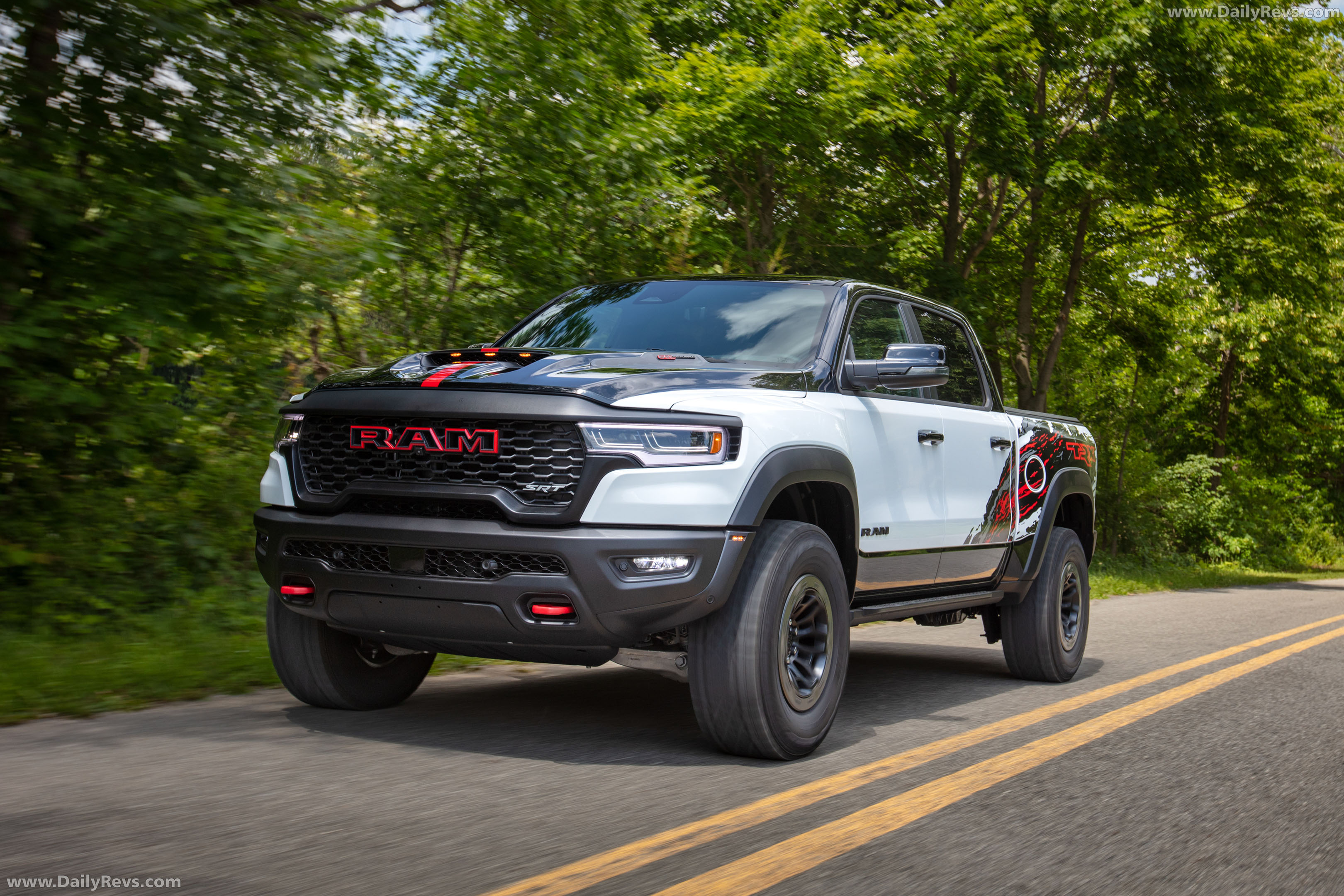2026 RAM 1500 TRX SRT Bloodshot Night Bright White Front View