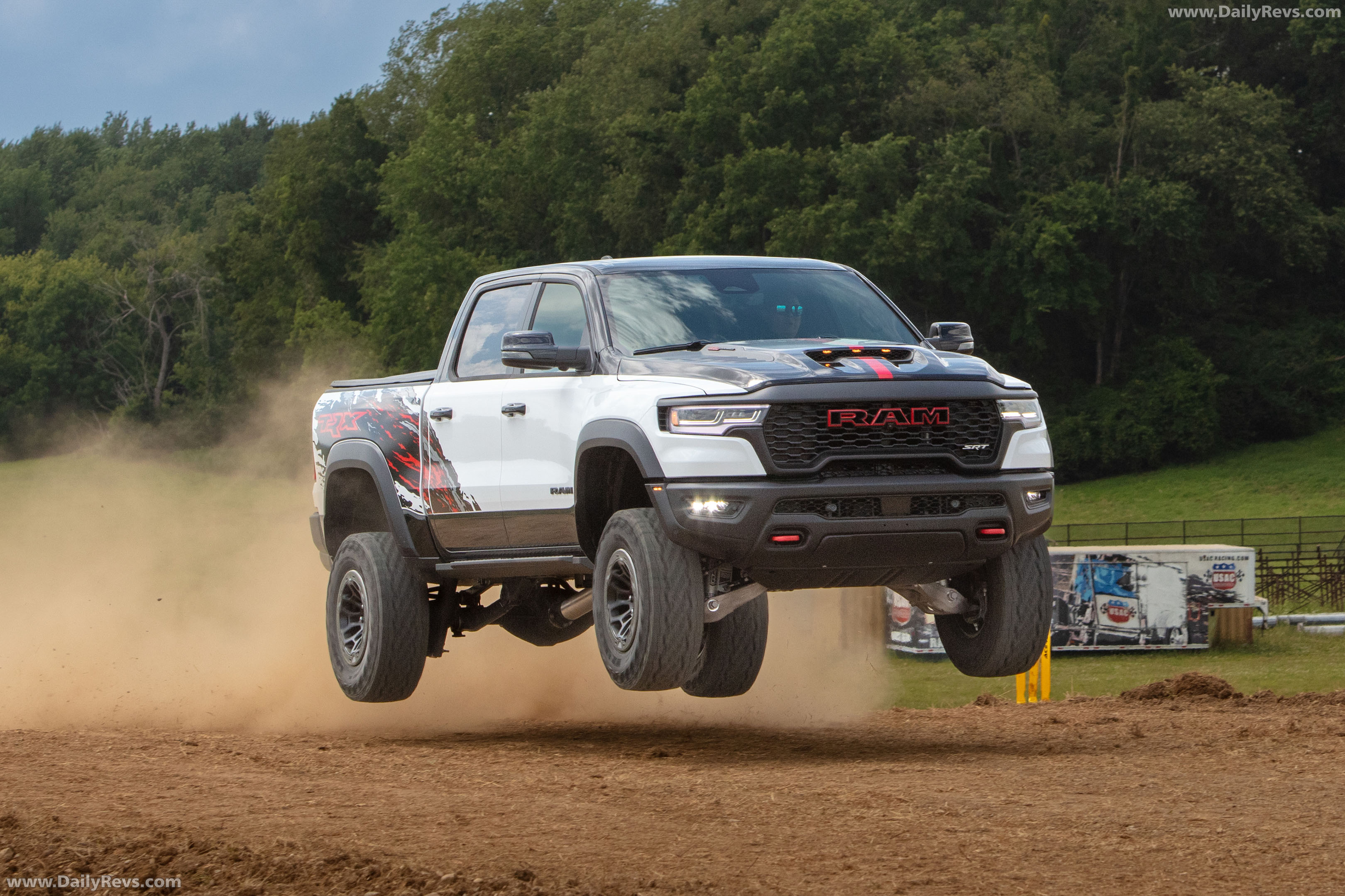 2026 RAM 1500 TRX SRT Bloodshot Night Bright White Front View