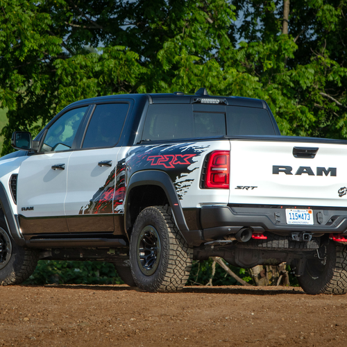 2026 RAM 1500 TRX SRT Bloodshot Night Bright White Rear View