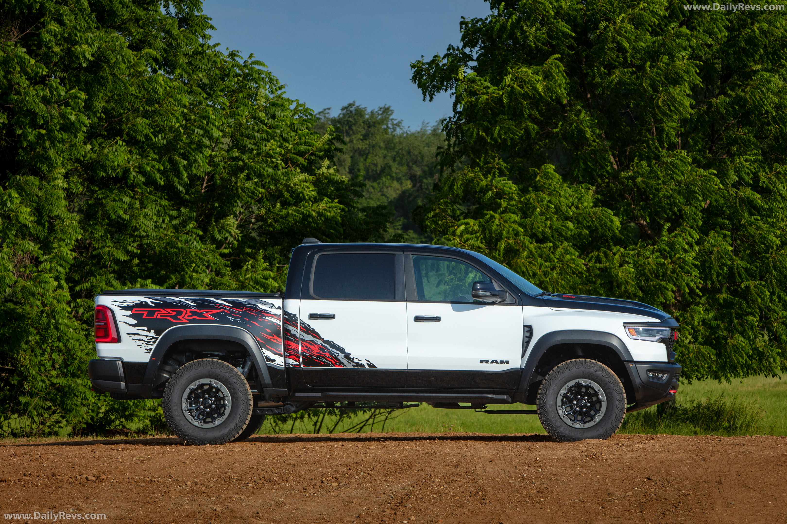 2026 RAM 1500 TRX SRT Bloodshot Night Bright White Side View