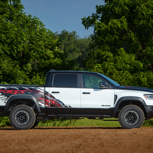 2026 RAM 1500 TRX SRT Bloodshot Night Bright White Side View