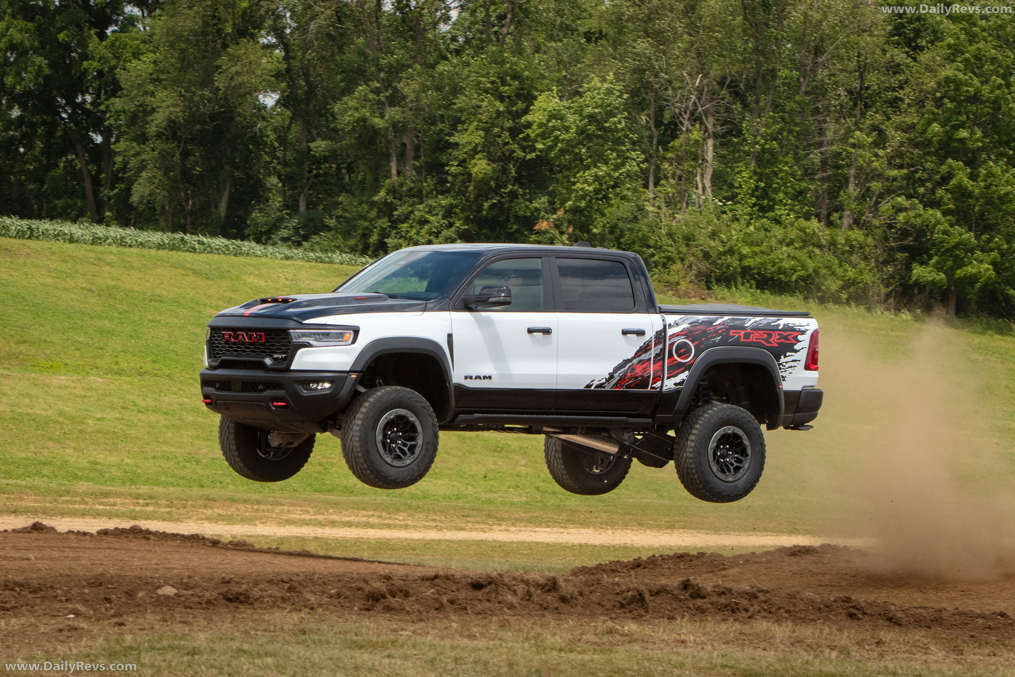2026 RAM 1500 TRX SRT Bloodshot Night Bright White Side View