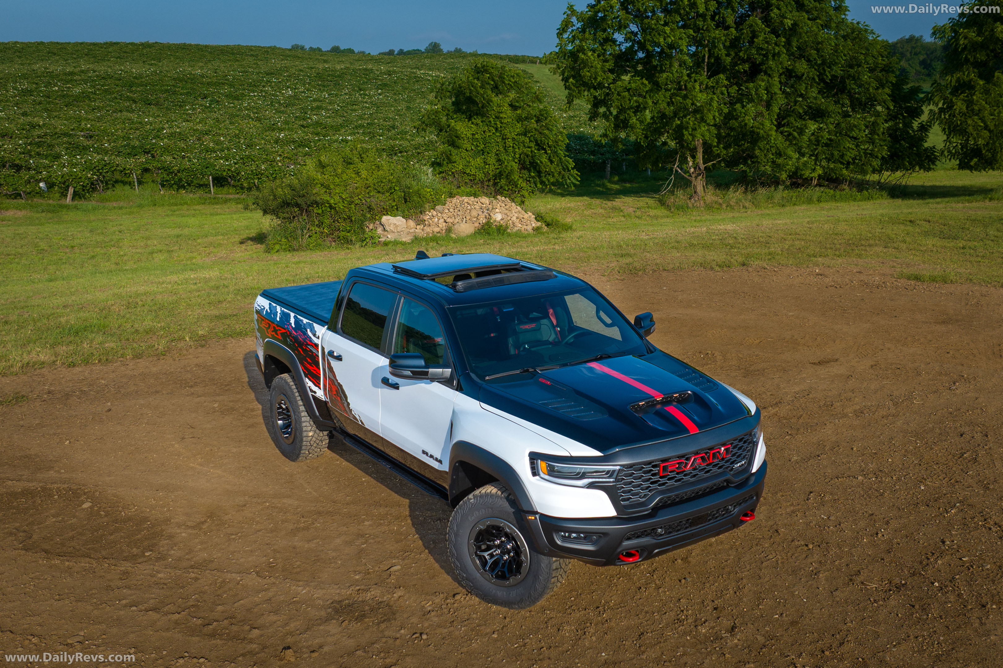 2026 RAM 1500 TRX SRT Bloodshot Night Bright White Top View