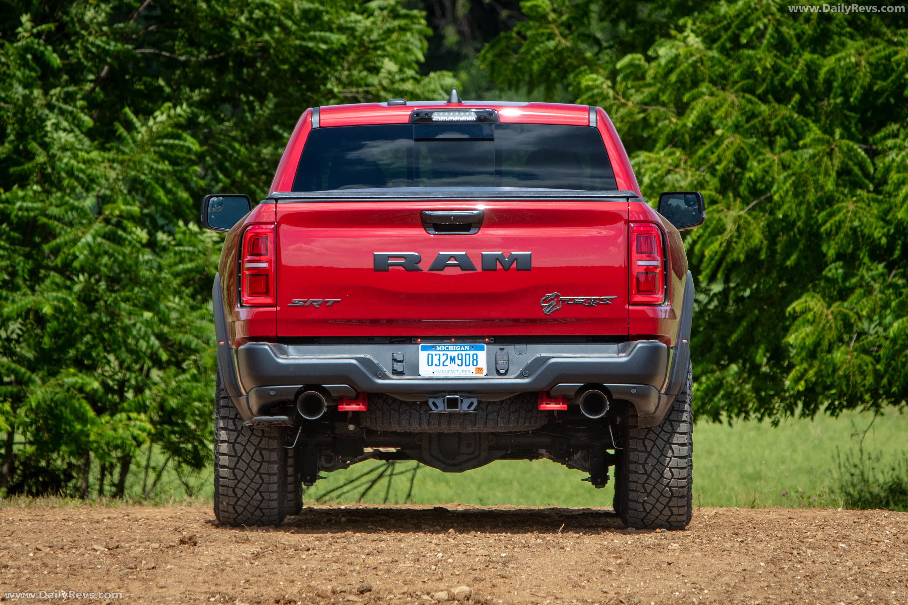2027 RAM 1500 TRX SRT Molten Red Rear View