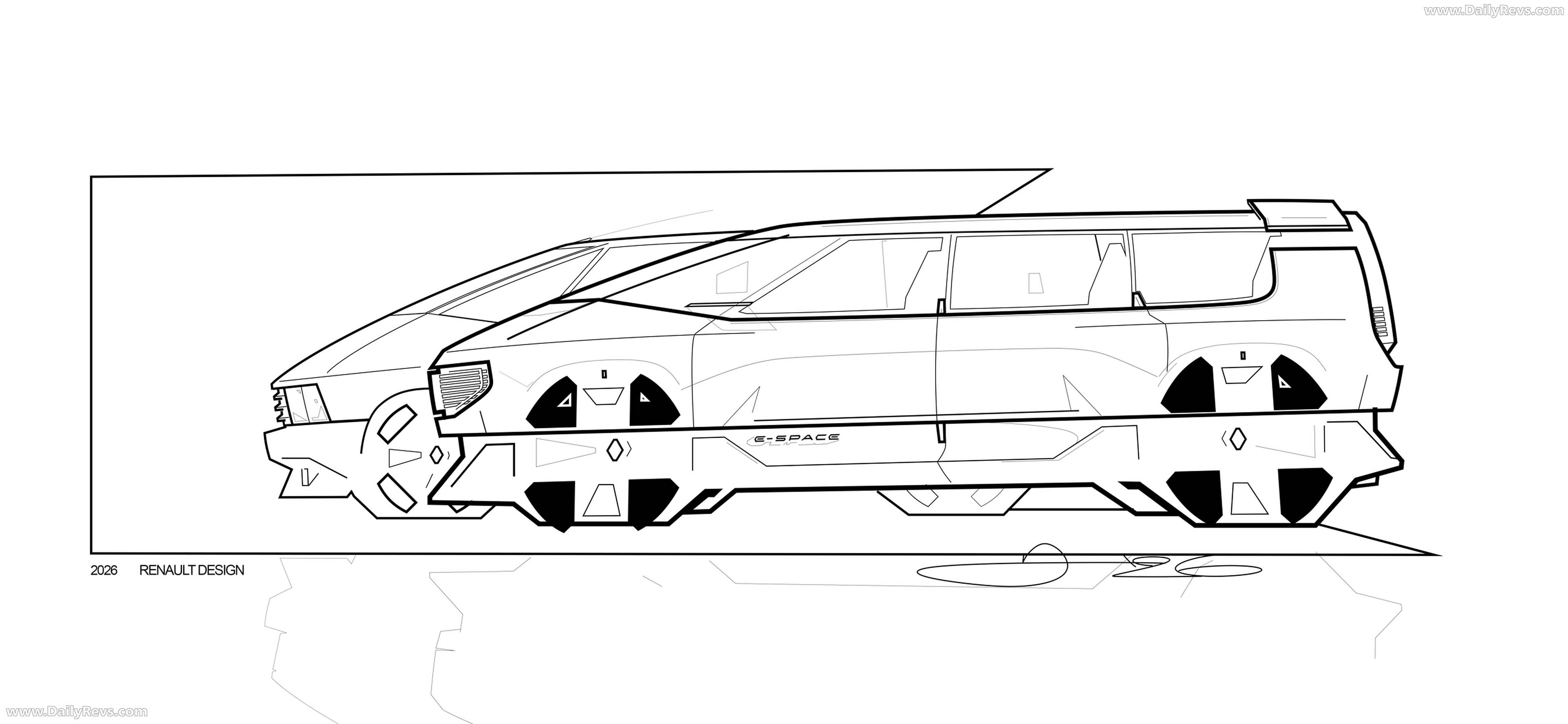 2026 Renault E-Space Concept Sketches