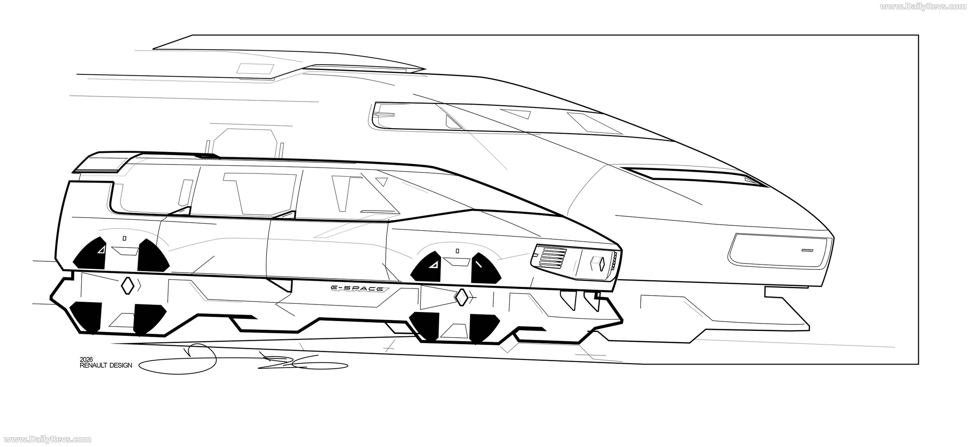 2026 Renault E-Space Concept Sketches