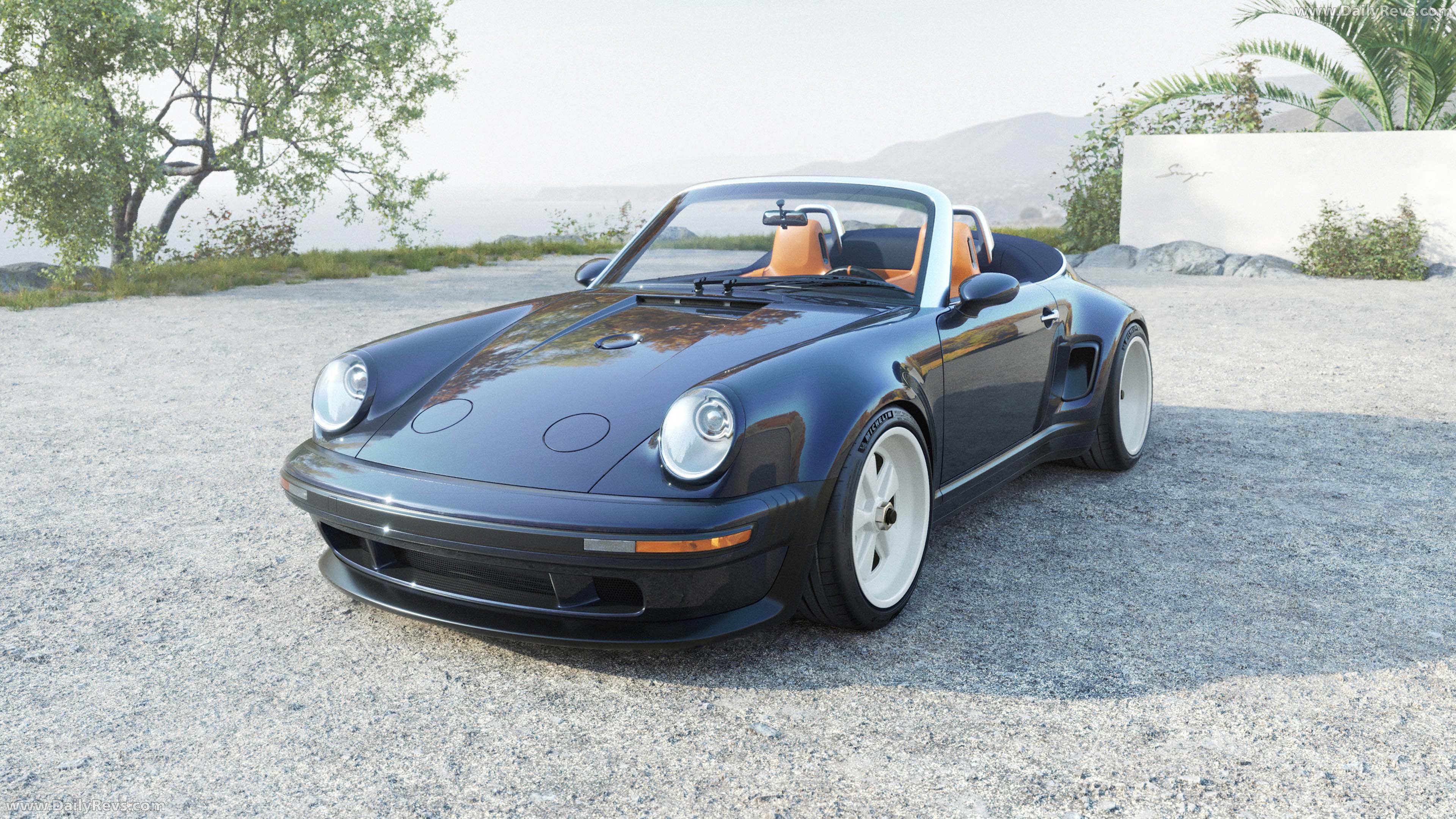 2026 Singer Porsche 911 Carrera Cabriolet Pacific Blue Front View