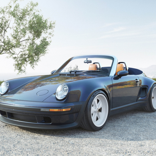 2026 Singer Porsche 911 Carrera Cabriolet Pacific Blue Front View