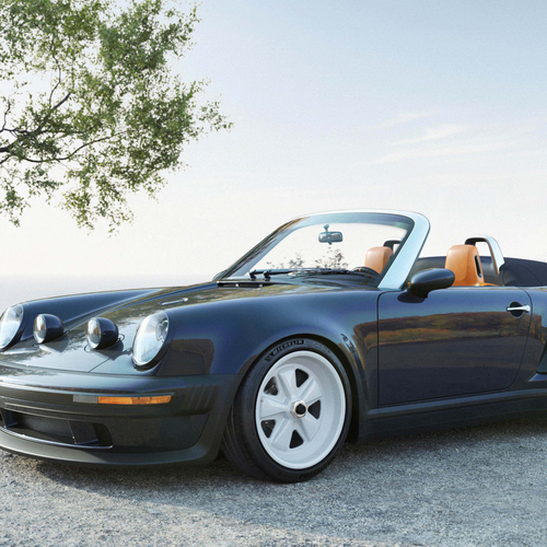 2026 Singer Porsche 911 Carrera Cabriolet Pacific Blue Front View