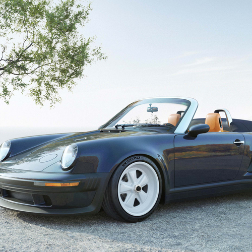 2026 Singer Porsche 911 Carrera Cabriolet Pacific Blue Front View
