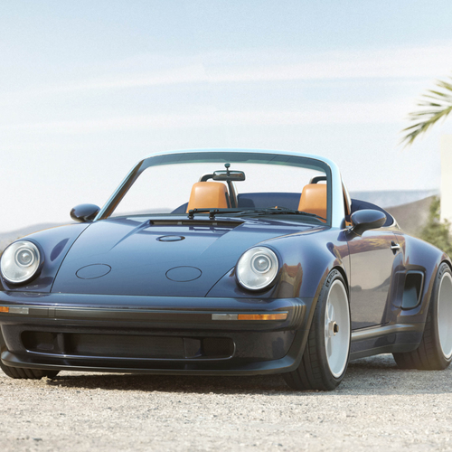 2026 Singer Porsche 911 Carrera Cabriolet Pacific Blue Front View