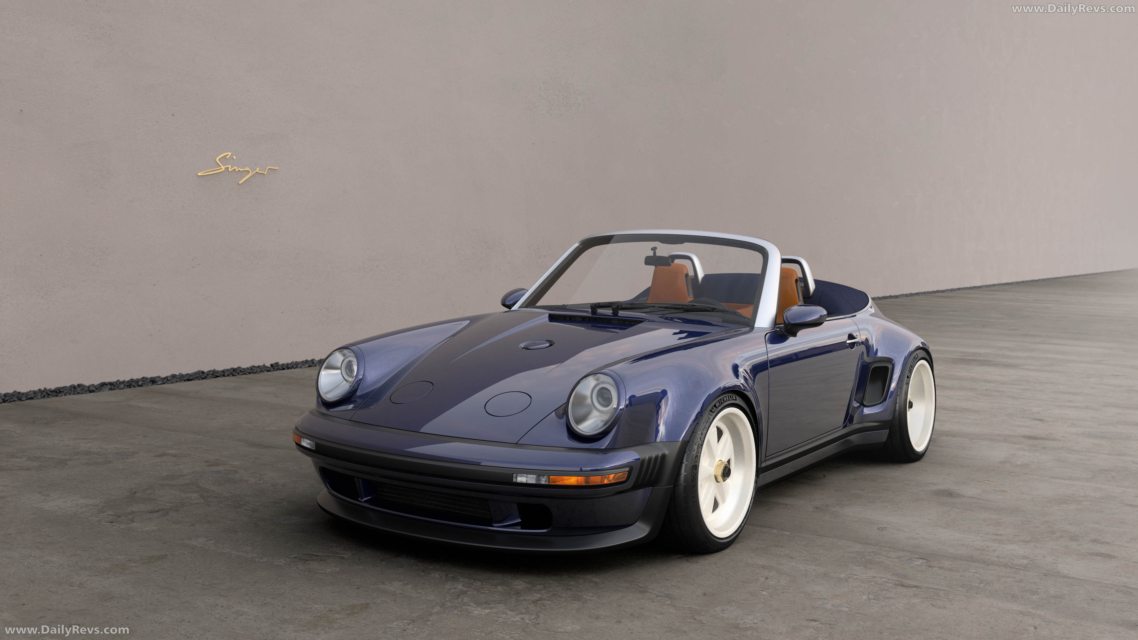 2026 Singer Porsche 911 Carrera Cabriolet Pacific Blue Front View