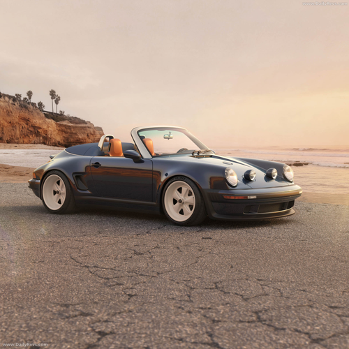 2026 Singer Porsche 911 Carrera Cabriolet Pacific Blue Front View