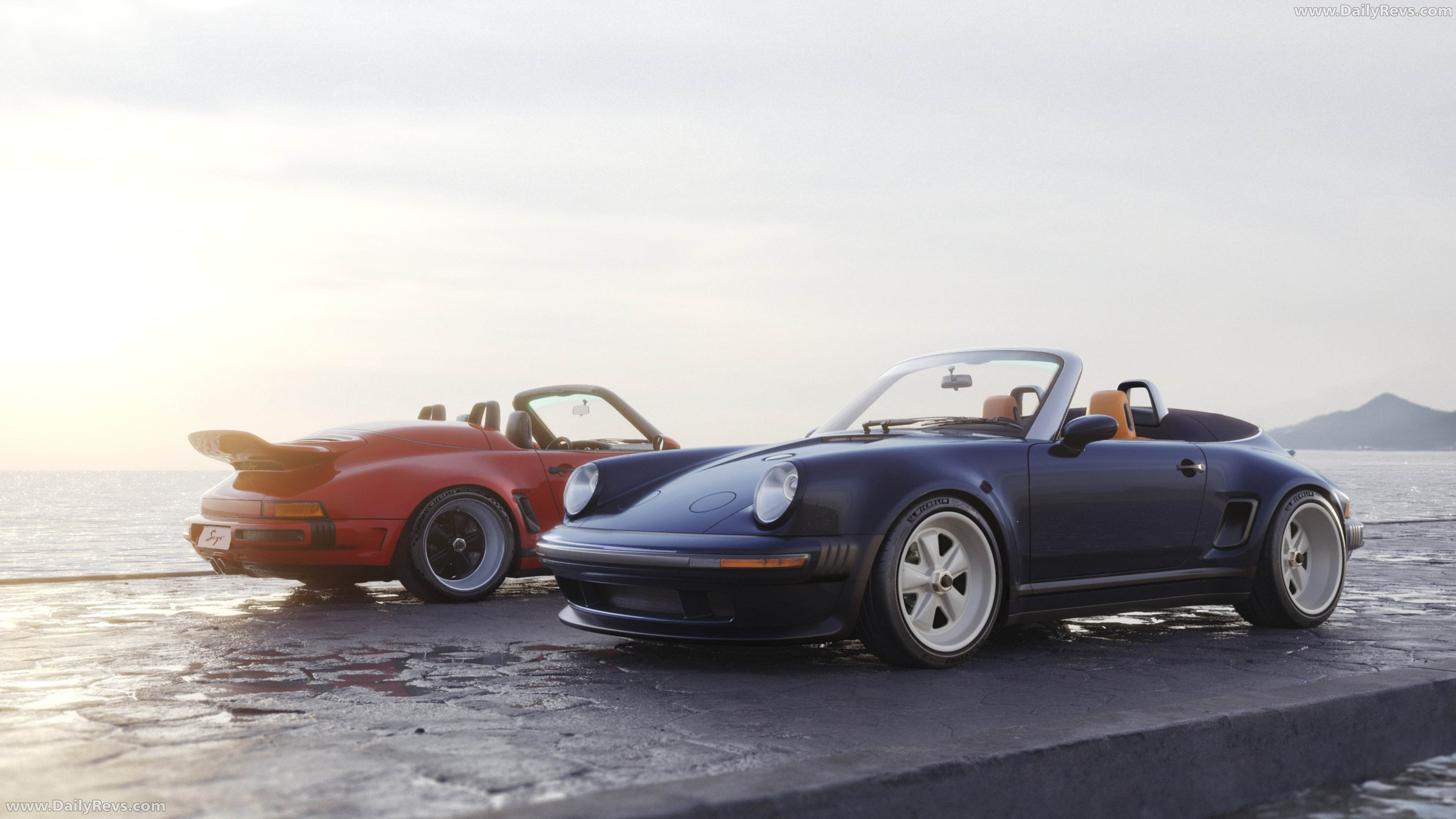 2026 Singer Porsche 911 Carrera Cabriolet Pacific Blue Front View