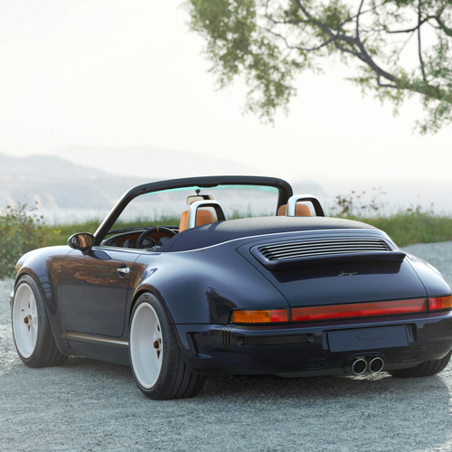 2026 Singer Porsche 911 Carrera Cabriolet Pacific Blue Rear View