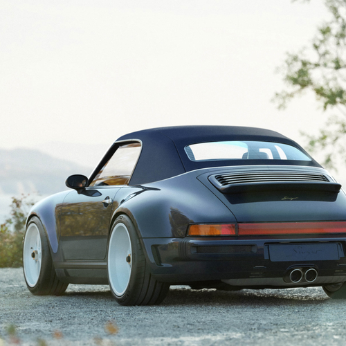 2026 Singer Porsche 911 Carrera Cabriolet Pacific Blue Rear View