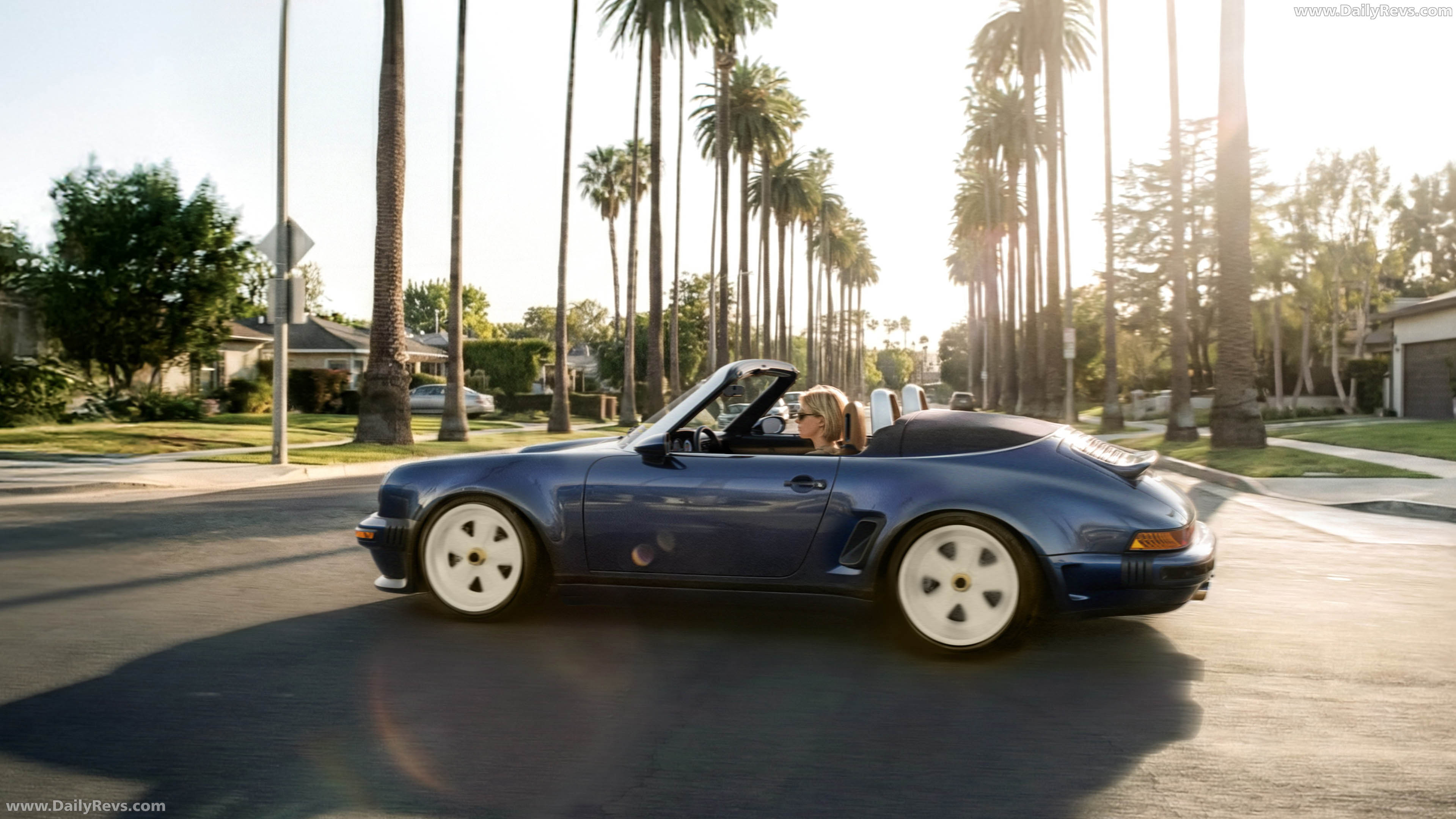 2026 Singer Porsche 911 Carrera Cabriolet Pacific Blue Rear View