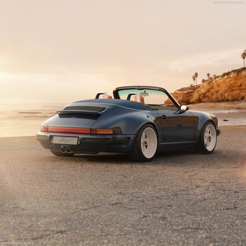 2026 Singer Porsche 911 Carrera Cabriolet Pacific Blue Rear View