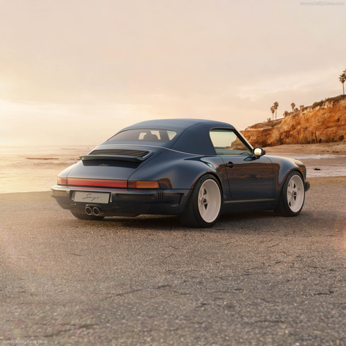 2026 Singer Porsche 911 Carrera Cabriolet Pacific Blue Rear View
