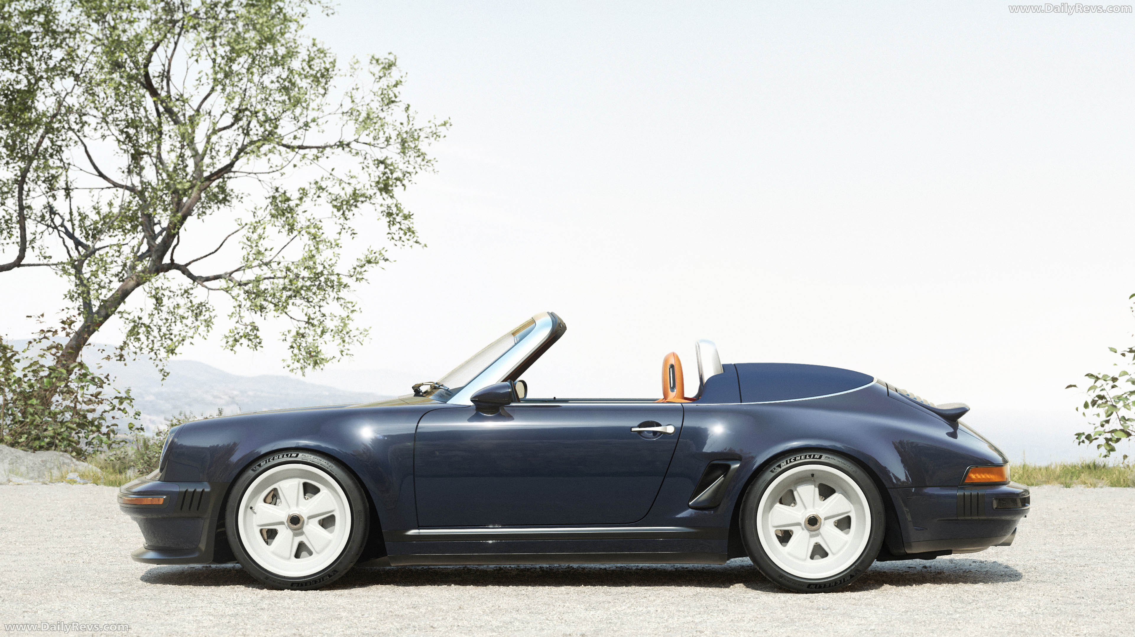 2026 Singer Porsche 911 Carrera Cabriolet Pacific Blue Side View