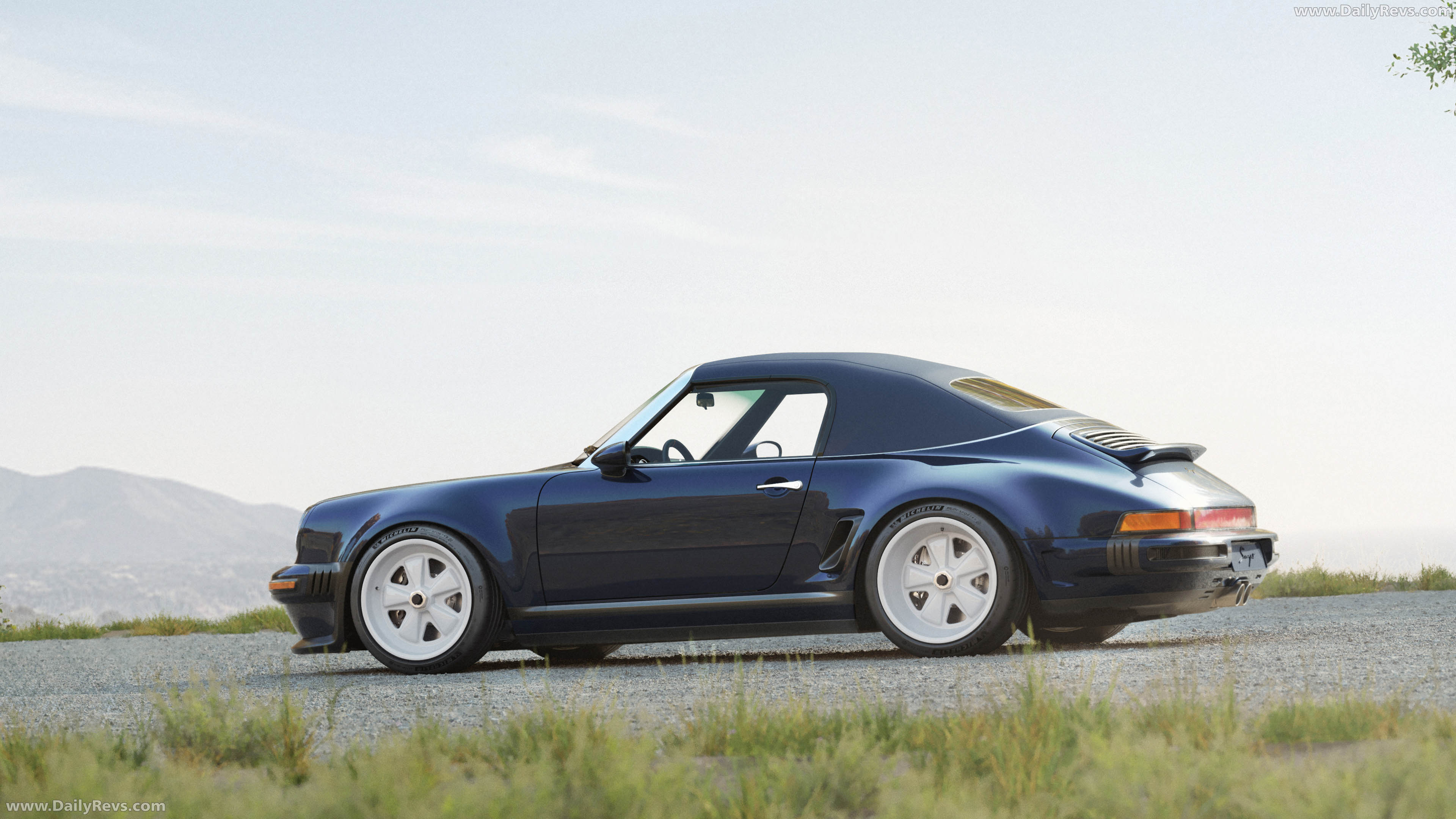2026 Singer Porsche 911 Carrera Cabriolet Pacific Blue Side View