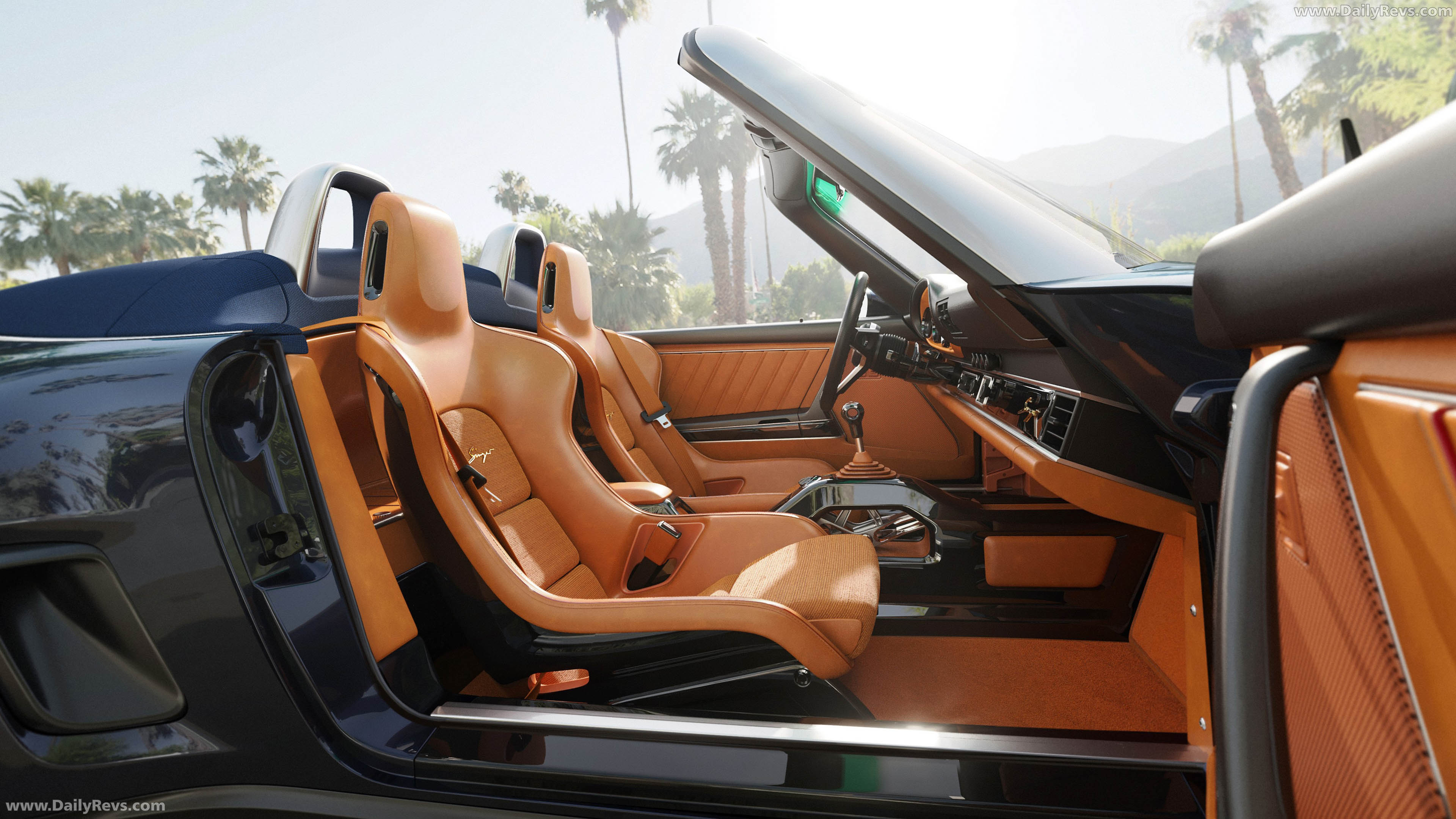 2026 Singer Porsche 911 Carrera Cabriolet Pacific Blue Interior